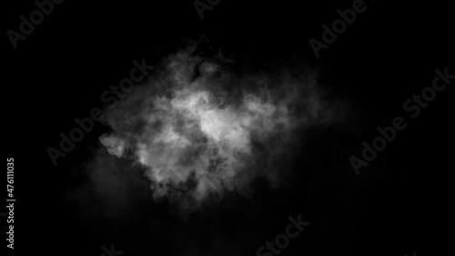 Fog and mist effect on isolated black background. Smoke texture.