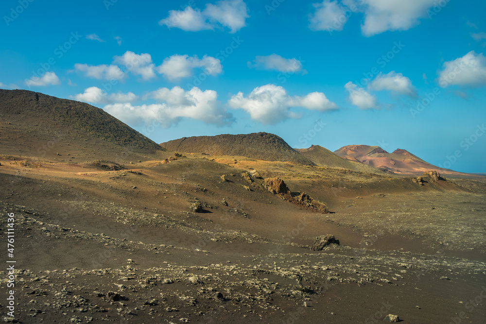 View of Timanfaya National Park - Lanzarote, Canary Islands, Spain View of Timanfaya National Park - Lanzarote, Canary Islands, Spain