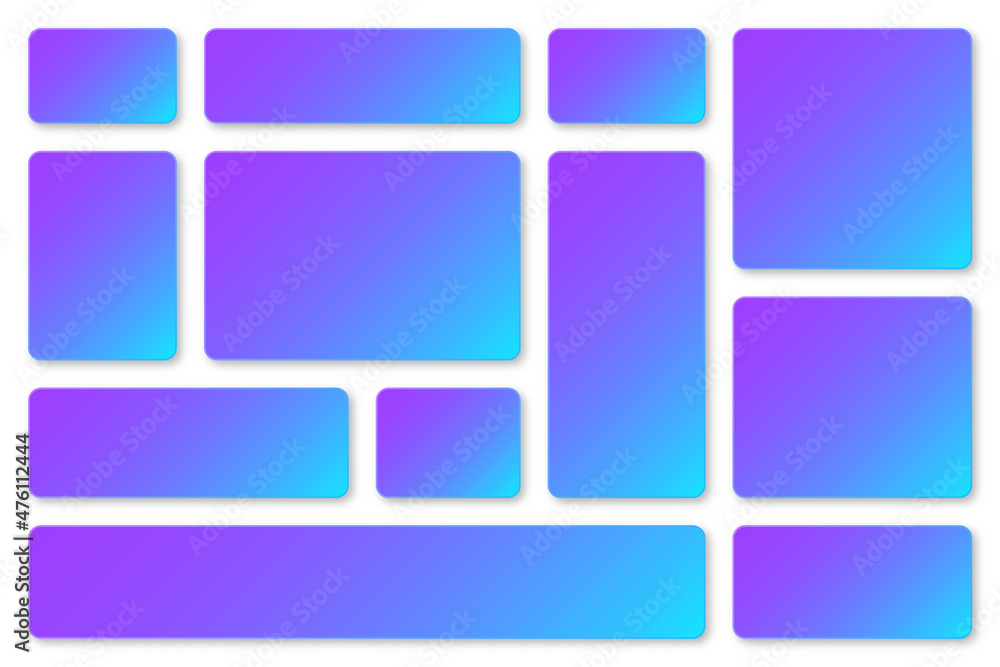 Modern colorful paper banners with blue and violet gradient. Adhesive stickers, labels with rounded corners. Vector illustration. Modern colorful paper banners with blue and violet gradient. Adhesive stickers, labels with rounded corners. Vector illustration.