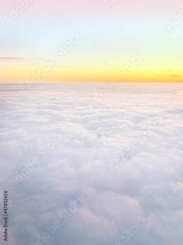 Clouds and sky background  bird s eye view at sunset  dawn  beautiful atmospheric pastel background