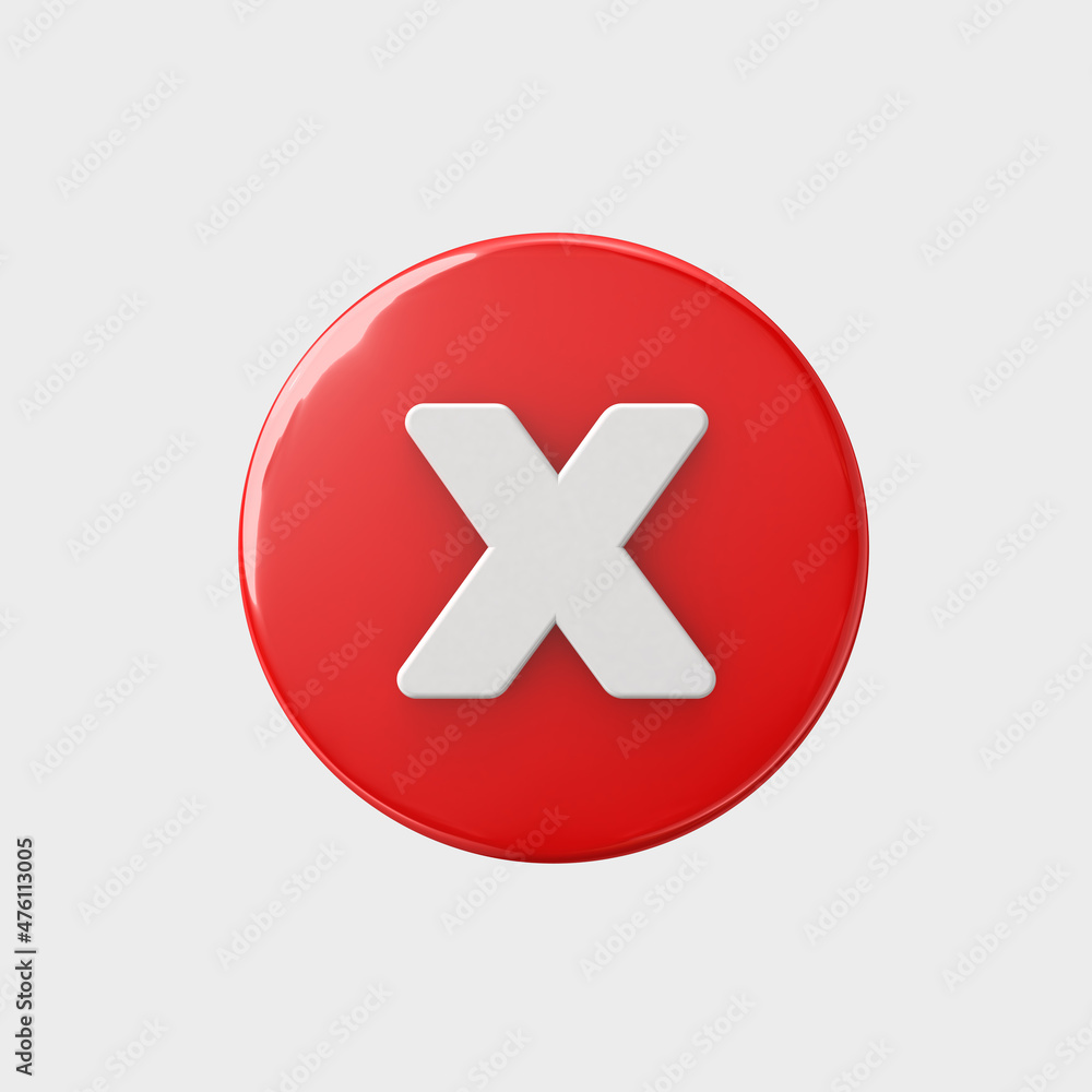 Obraz premium 3D Error sign in a isolated background with a red circle in center
