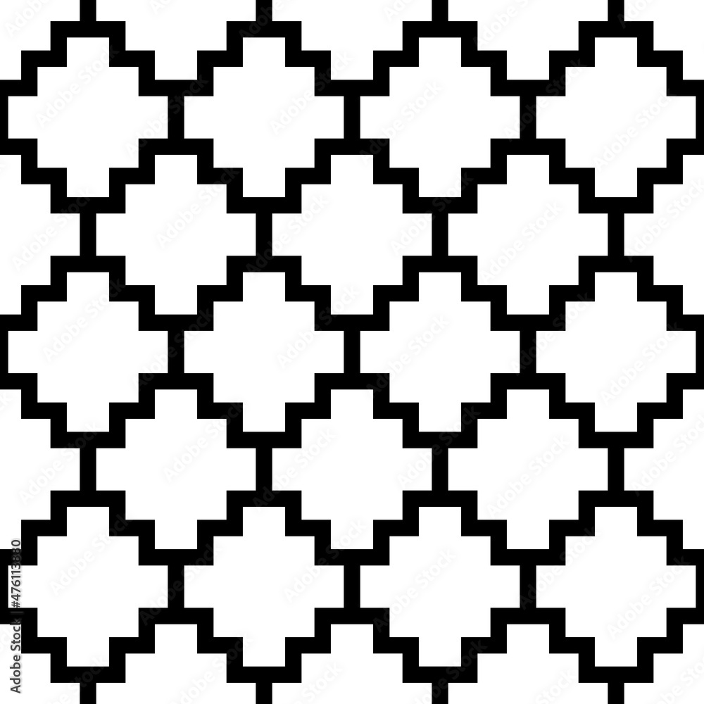 Inca crosses seamless pattern. Ethnic ornament. Folk background. Geometric wallpaper. Cross shapes image. Tribal motif. Ancient mosaic. Digital paper, web design, textile print, abstract. Vector art.