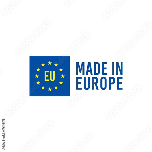 Made in EU icon label in bl...