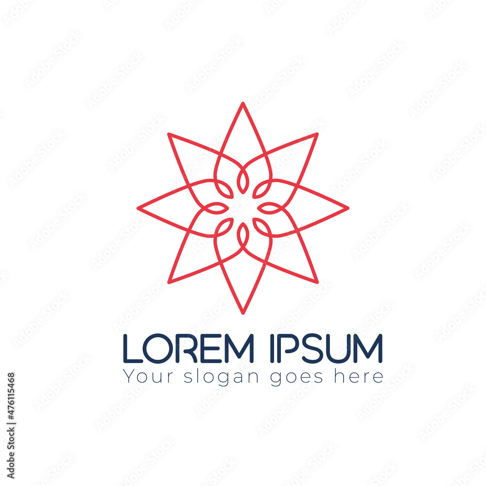Abstract circle structure logo design template. Geometric swirl sun or flower sign. Circle science medicine logotype. Universal energy tech planet star atom app vector icon