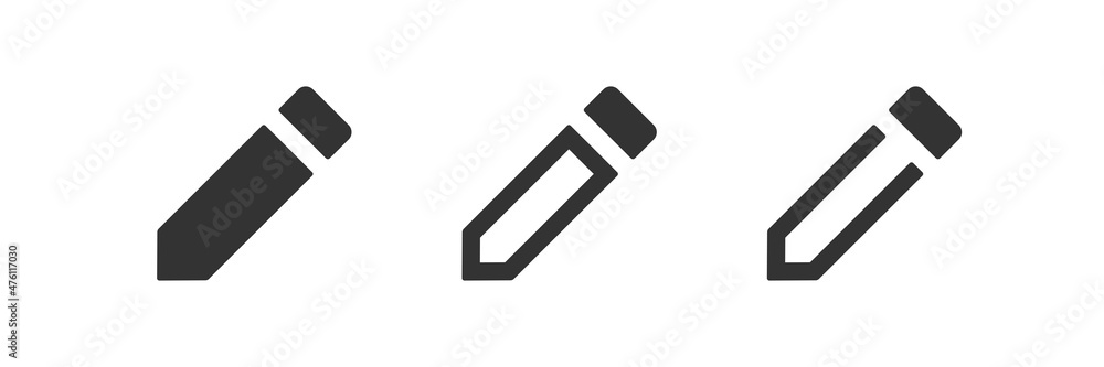 Pencil icon. Web pen sign. Design, drawing symbol. Outline art simple illustration in vector flat Pencil icon. Web pen sign. Design, drawing symbol. Outline art simple illustration in vector flat