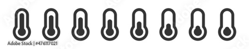 Thermometer icon. Temperature symbol. Cold and heat outline
