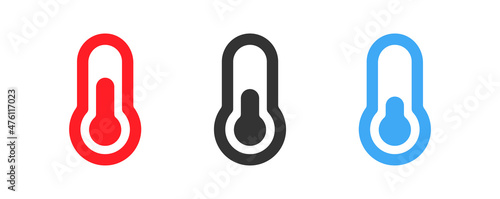Thermometer icon. Temperature symbol. Cold and heat outline
