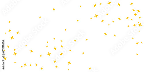 Abstract star pattern. Yellow xmas confetti background in vector flat