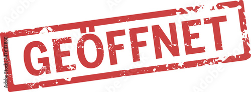 roter stempel geöffnet
