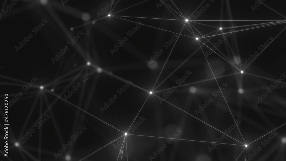 Fototapeta premium Abstract technology background from lines and dots. Plexus space geometrical backdrop
