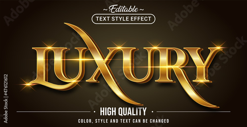 Editable text style effect - Luxury text style theme.