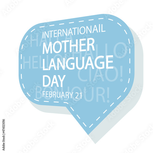 International mother language dialog banner, vector art illustration.