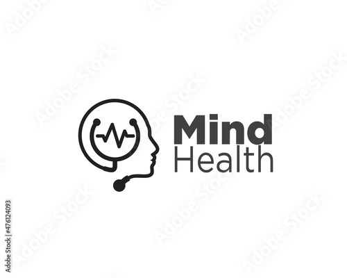 stethoscope mind health logo designs for medical consulting logo