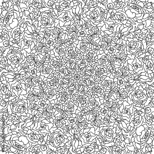 seamless pattern with roses and leafs