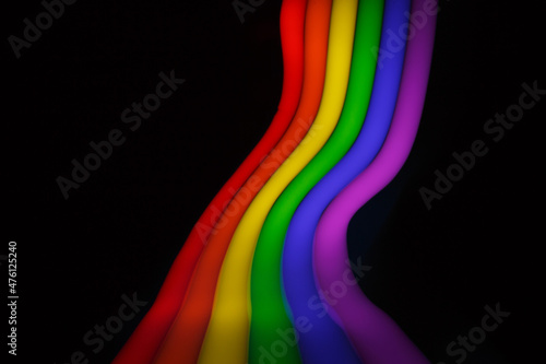 Abstract lgbt colors with blurred light. Colored blurred light lines.