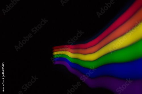 Abstract lgbt colors with blurred light. Colored blurred light lines.