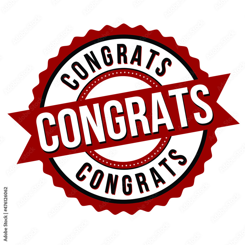 Congrats label or stamp on white background, vector illustration Congrats label or stamp on white background, vector illustration
