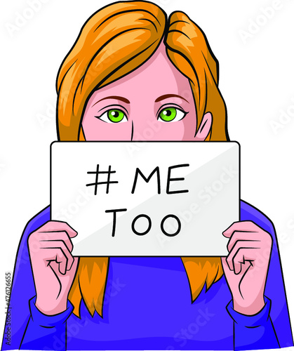 Cartoon vector illustration of the MeToo movement.eps