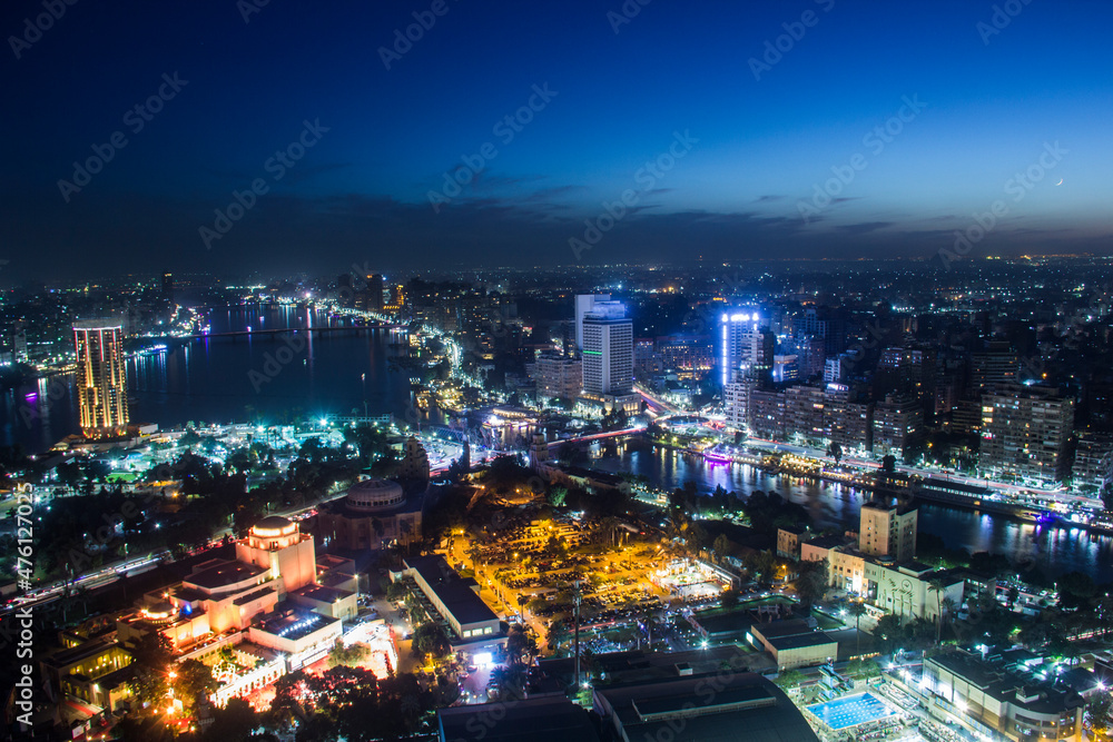 Fototapeta premium Beautiful view of the center of Cairo from the Cairo Tower in Cairo, Egypt