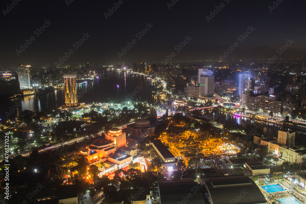 Fototapeta premium Beautiful view of the center of Cairo from the Cairo Tower in Cairo, Egypt