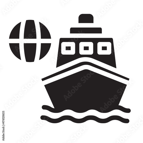 ship cargo international glyph icon