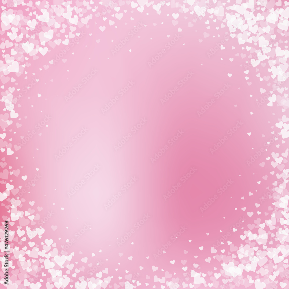 White heart love confettis. Valentine's day vignet White heart love confettis. Valentine's day vignet