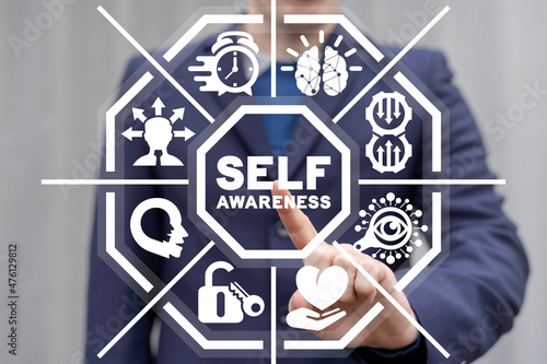 Self awareness, self-improvement and self development business concept. Human resource management. Find your passion, who are you. Personal growth. Personality skills improvement.