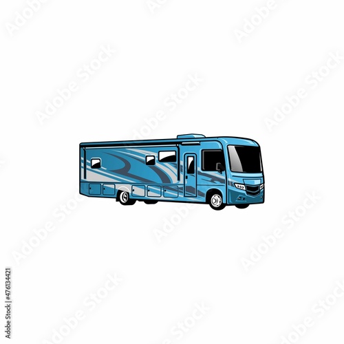 bus transportation, motor home, caravan illustration vector