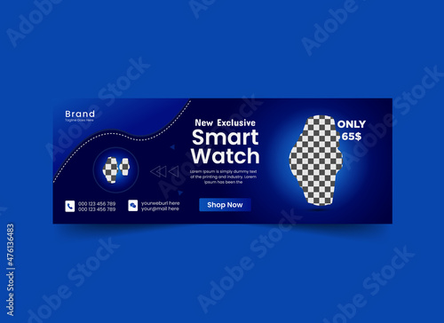 Smart watch Social media sale Cover Design template