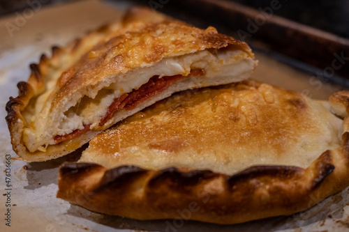 Cross Section of Homemade Calzone