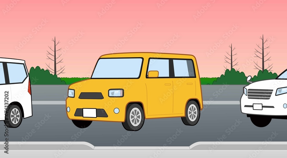 Obraz premium ボックスカーのイラスト