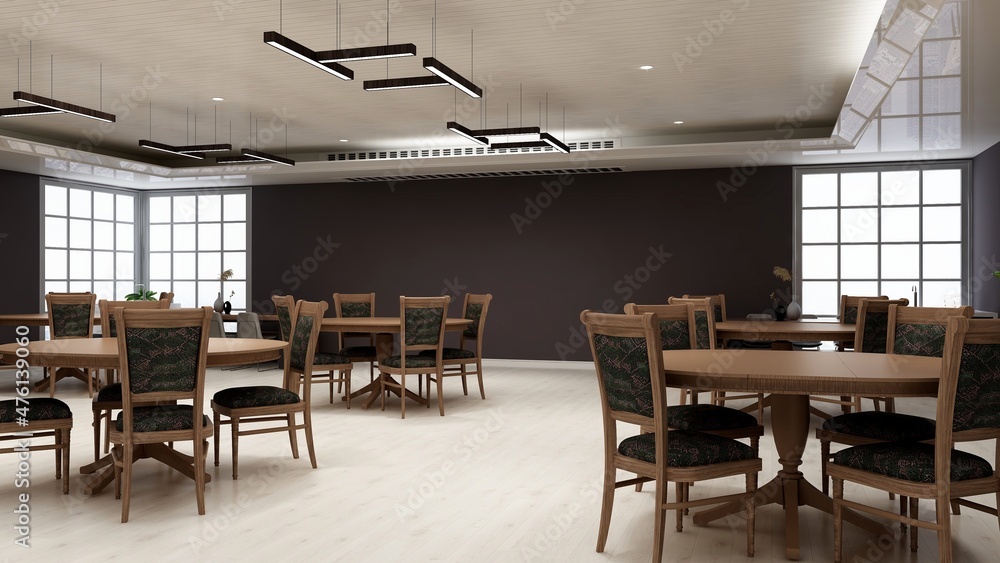 luxury restaurant 3d design interior for wall mockup luxury restaurant 3d design interior for wall mockup