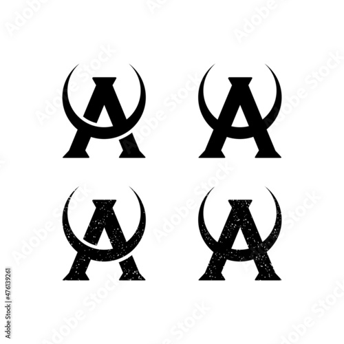 Atlas globe initials A logo design inspiration