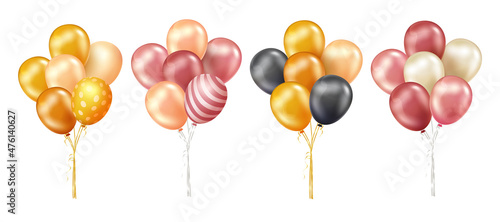 Canvastavla Birthday balloon bunch vector set