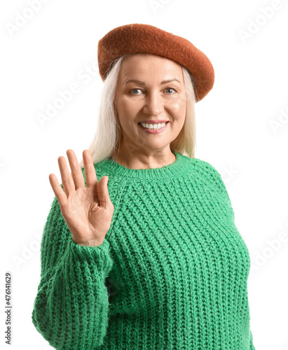 Smiling mature woman in ber...