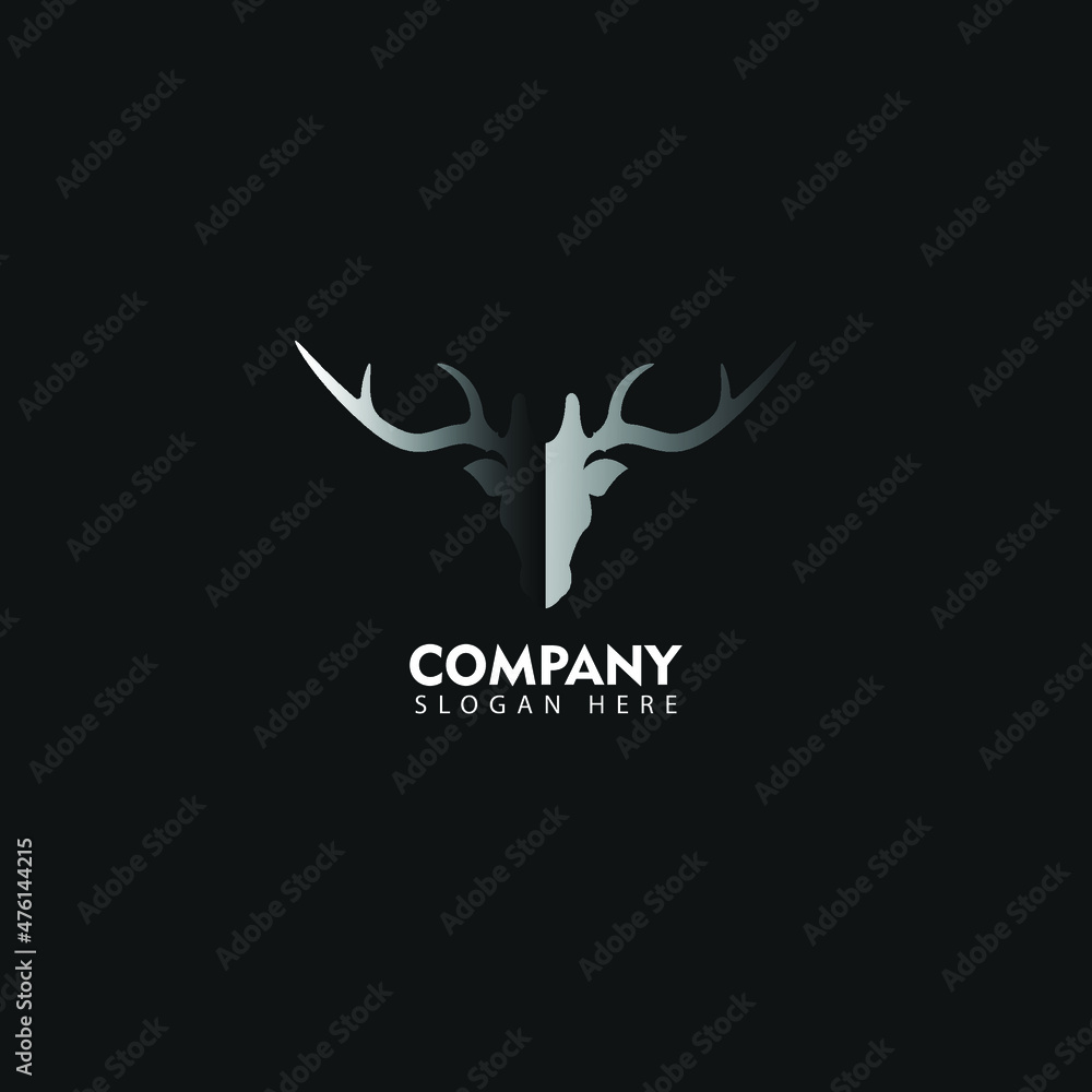 Deer symbol-logo with line art style