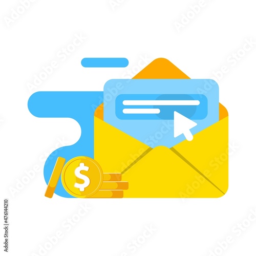 send referral code and get money, confirmation email concept illustration flat design vector eps10. modern graphic element for landing page, empty state ui, infographic, icon