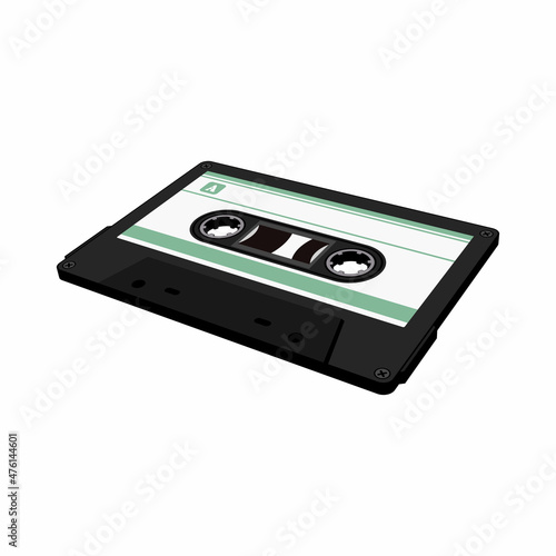 Isolated cassette tape 3d vector graphics