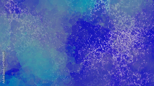 turbulent and splashing sea water, blue color Painted blue cosmos watercolour. Tranquil underwater scene with copy space