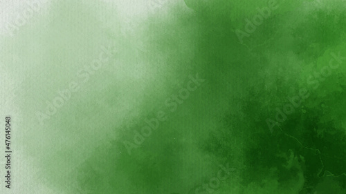 Hand painted green color with watercolor texture abstract background	
