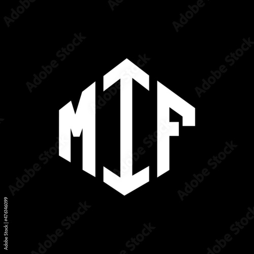 MIF letter logo design with polygon shape. MIF polygon and cube shape logo design. MIF hexagon vector logo template white and black colors. MIF monogram, business and real estate logo. photo