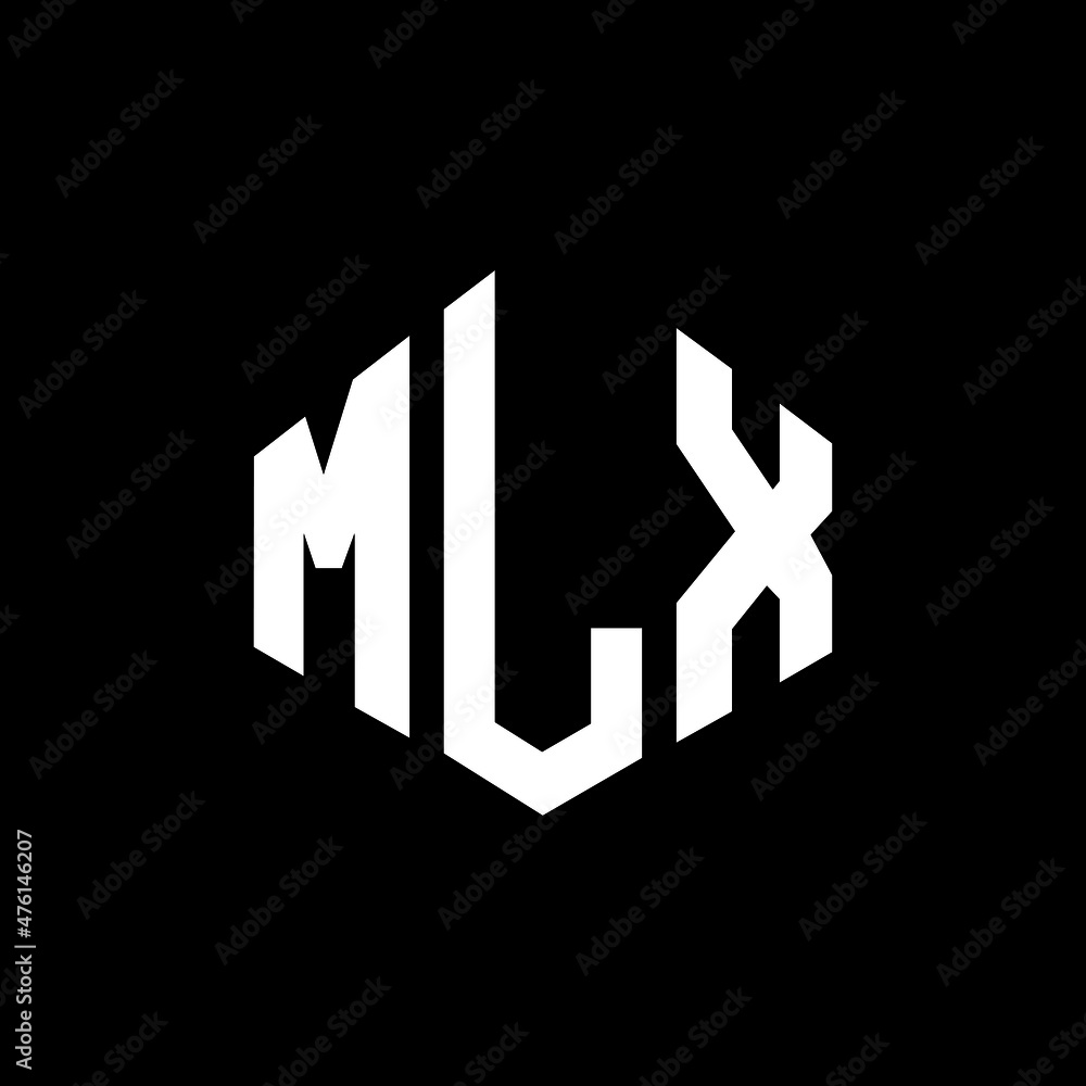 MLX letter logo design with polygon shape. MLX polygon and cube shape logo design. MLX hexagon vector logo template white and black colors. MLX monogram, business and real estate logo.