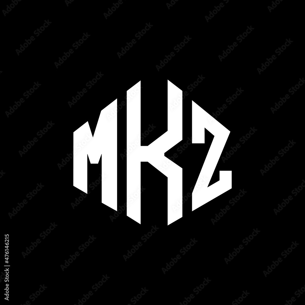 MKZ letter logo design with polygon shape. MKZ polygon and cube shape logo design. MKZ hexagon vector logo template white and black colors. MKZ monogram, business and real estate logo.