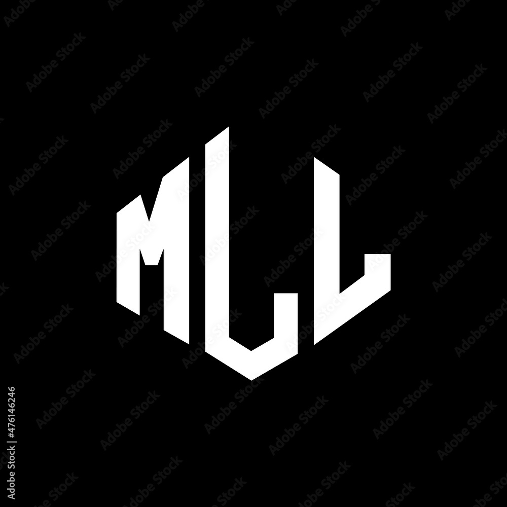 MLL letter logo design with polygon shape. MLL polygon and cube shape logo design. MLL hexagon vector logo template white and black colors. MLL monogram, business and real estate logo.
