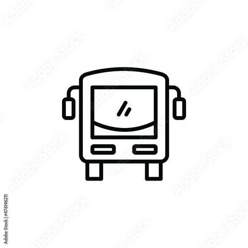 Bus, Autobus, Public, Transportation Line Icon, Vector, Illustration, Logo Template. Suitable For Many Purposes.