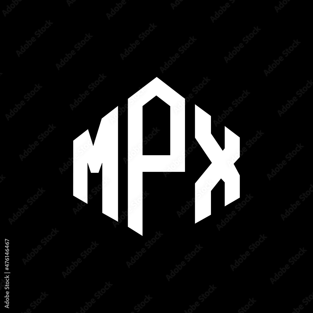 MPX letter logo design with polygon shape. MPX polygon and cube shape