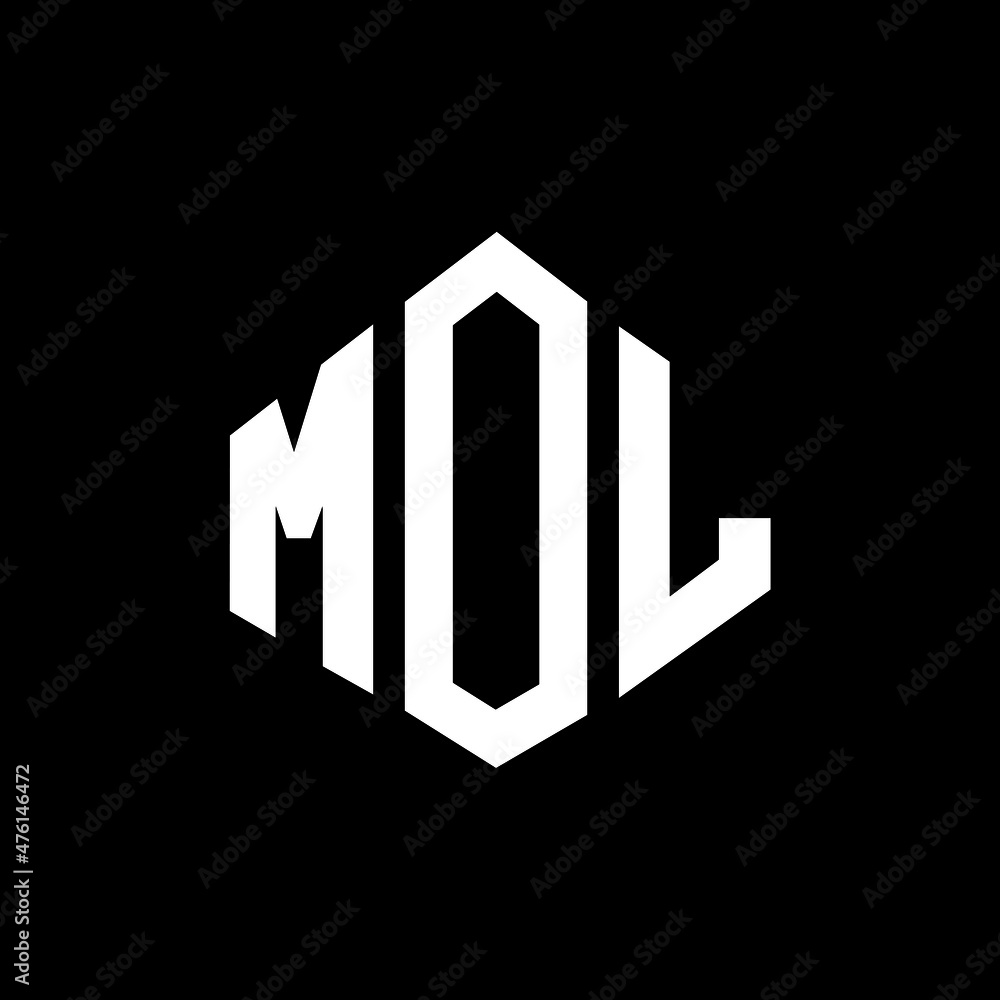 MOL letter logo design with polygon shape. MOL polygon and cube shape logo design. MOL hexagon vector logo template white and black colors. MOL monogram, business and real estate logo.