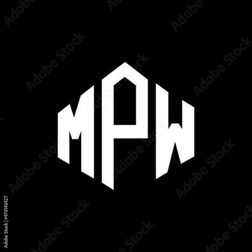 MPW letter logo design with polygon shape. MPW polygon and cube shape logo design. MPW hexagon vector logo template white and black colors. MPW monogram, business and real estate logo. photo