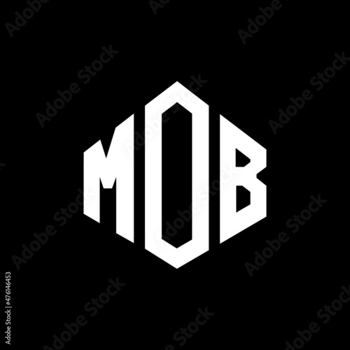 MOB letter logo design with polygon shape. MOB polygon and cube shape logo design. MOB hexagon vector logo template white and black colors. MOB monogram, business and real estate logo.