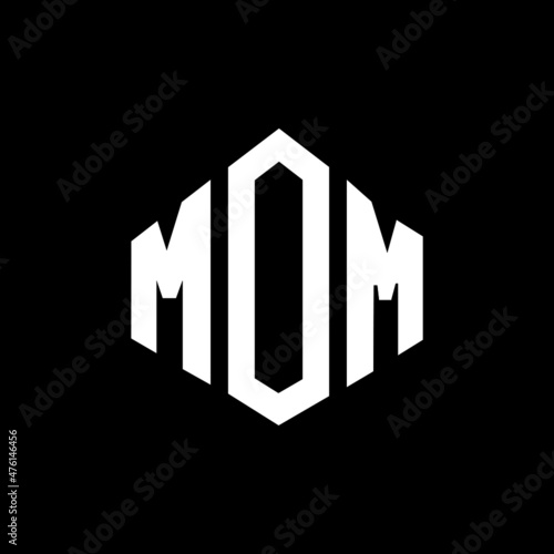 MOM letter logo design with polygon shape. MOM polygon and cube shape logo design. MOM hexagon vector logo template white and black colors. MOM monogram  business and real estate logo.